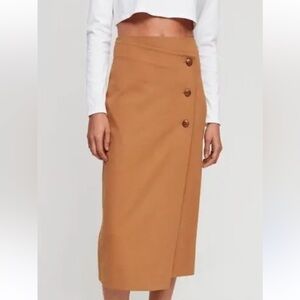 Aritzia Babaton Billy Midi Skirt in Rust